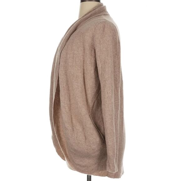 Quince Lightweight Mongolian Cashmere Open Cardigan Sweater XL Oatmeal Color - Picture 3 of 7